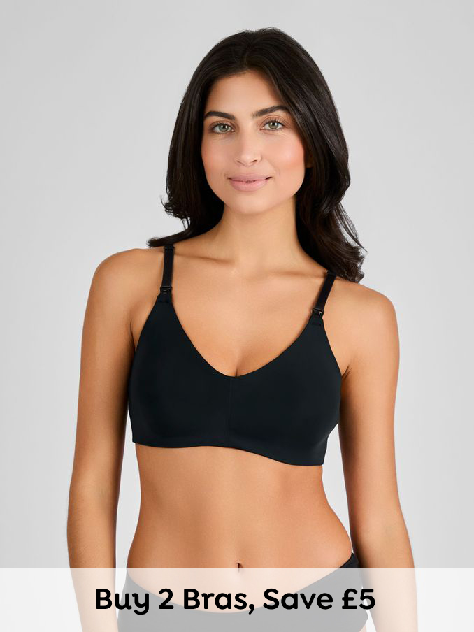 Black Microfibre Moulded Maternity & Nursing Bra (N72388) | £25