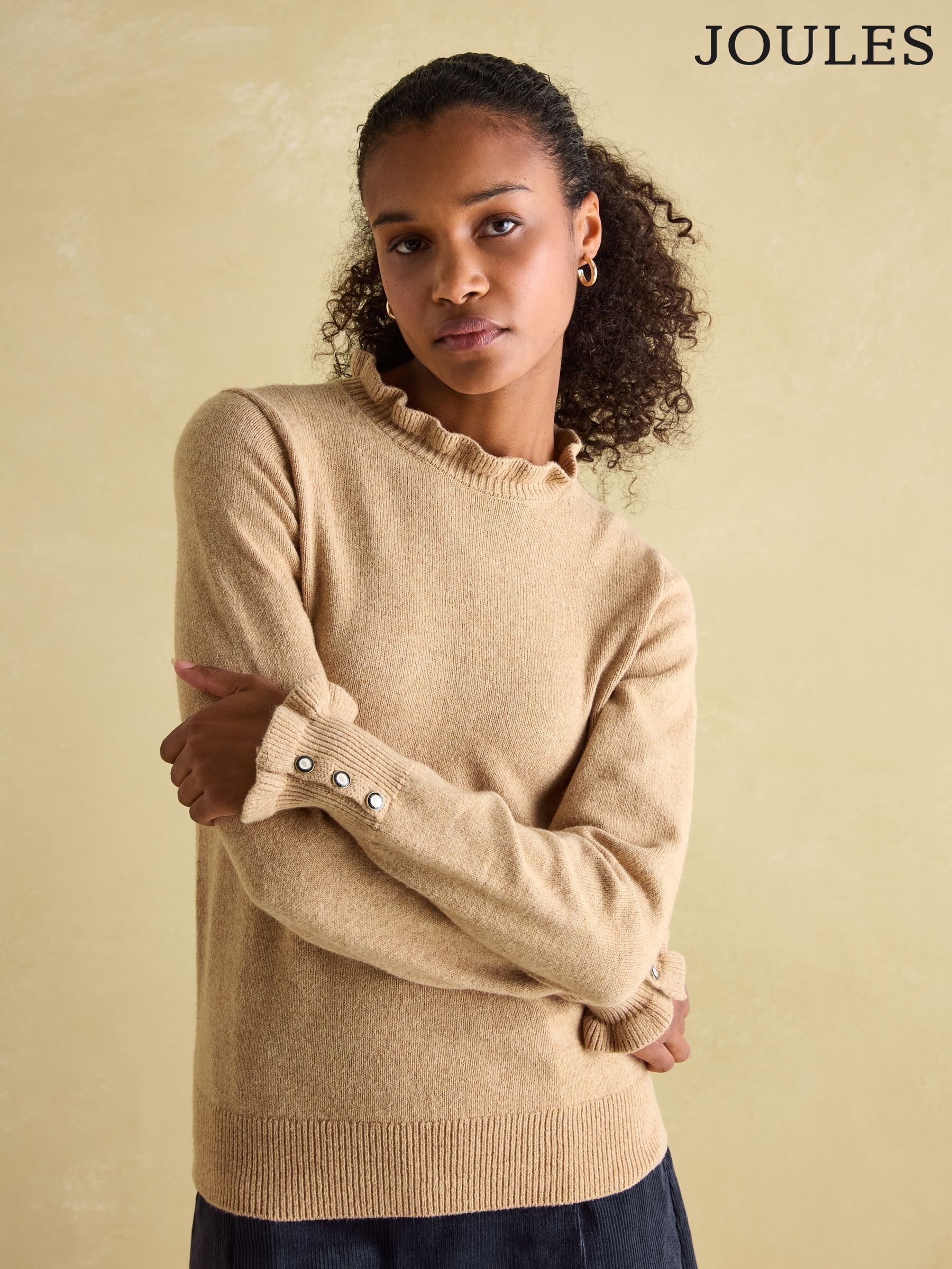 Edith Oat Frill Neck Jumper (N72742) | £54.95