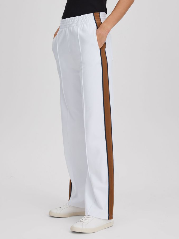 The Upside Elasticated Waist Side Stripe Joggers in White (N74164) | £90