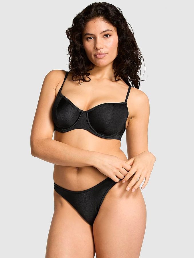 Black Shine Frankies Bikinis Buttercup Scoop Bikini Top (N74522) | £18