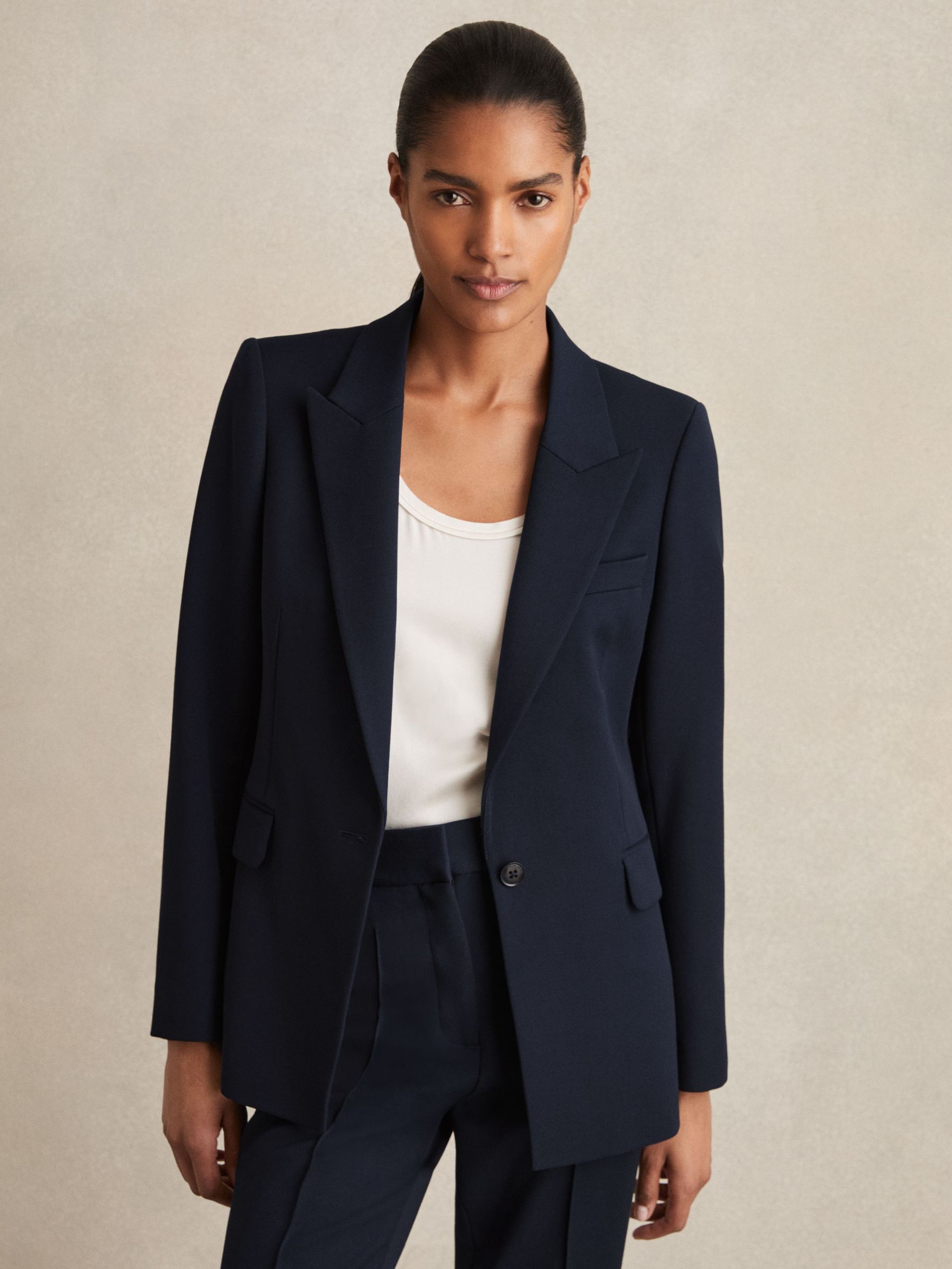 Tailored Single Breasted Suit Blazer in Navy (N74789) | £198