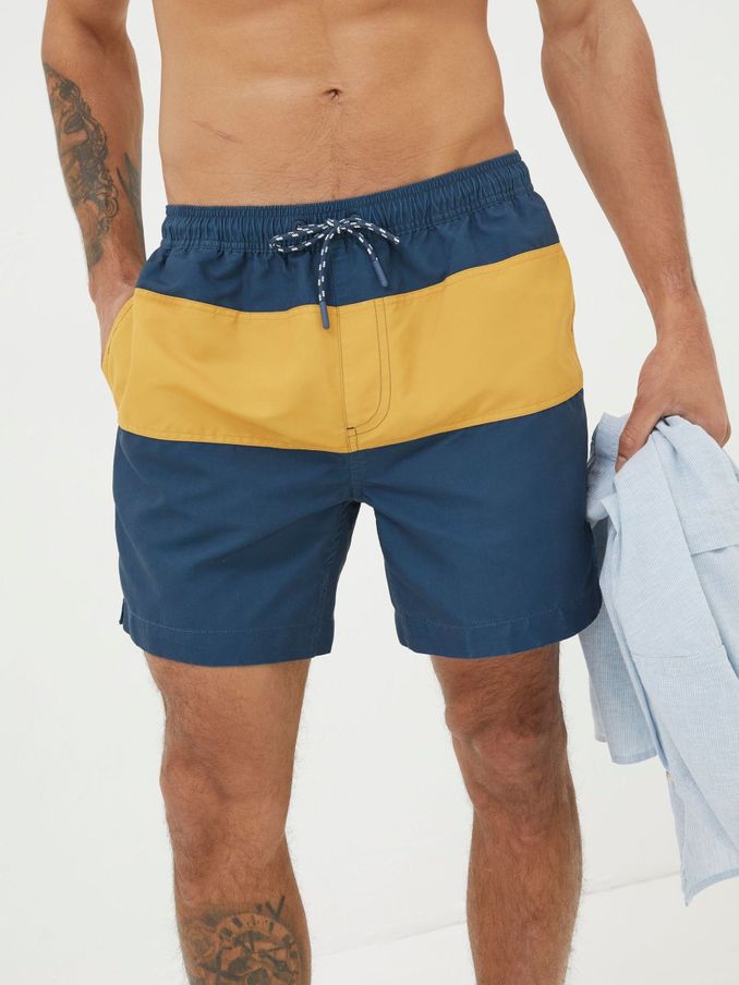 Yellow Trevose Colour Block Swim Shorts (N78368) | £22