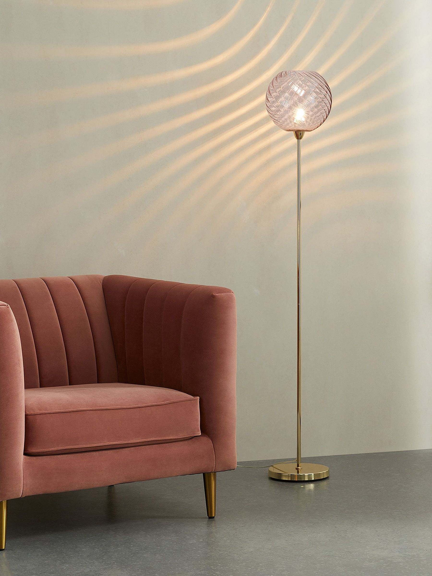 Ilaria Floor Light in Brass/Pink (N79520) | £139