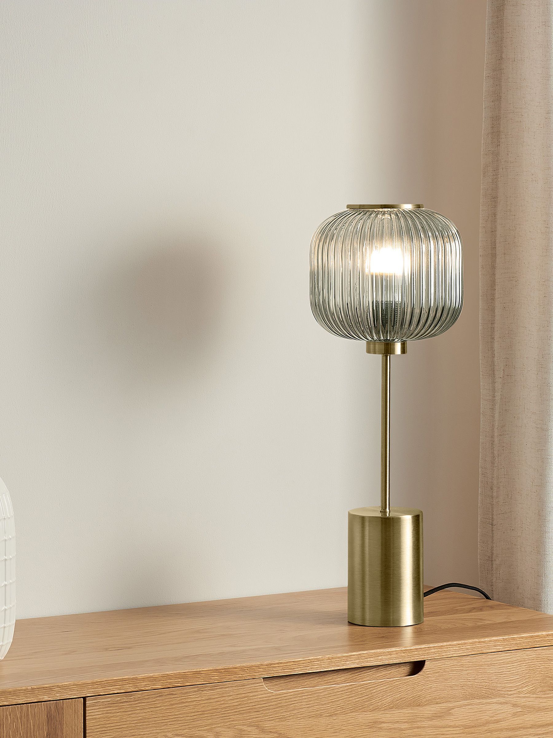 Large Briz Table Lamp in Grey/Antique Brass (N90612) | £99