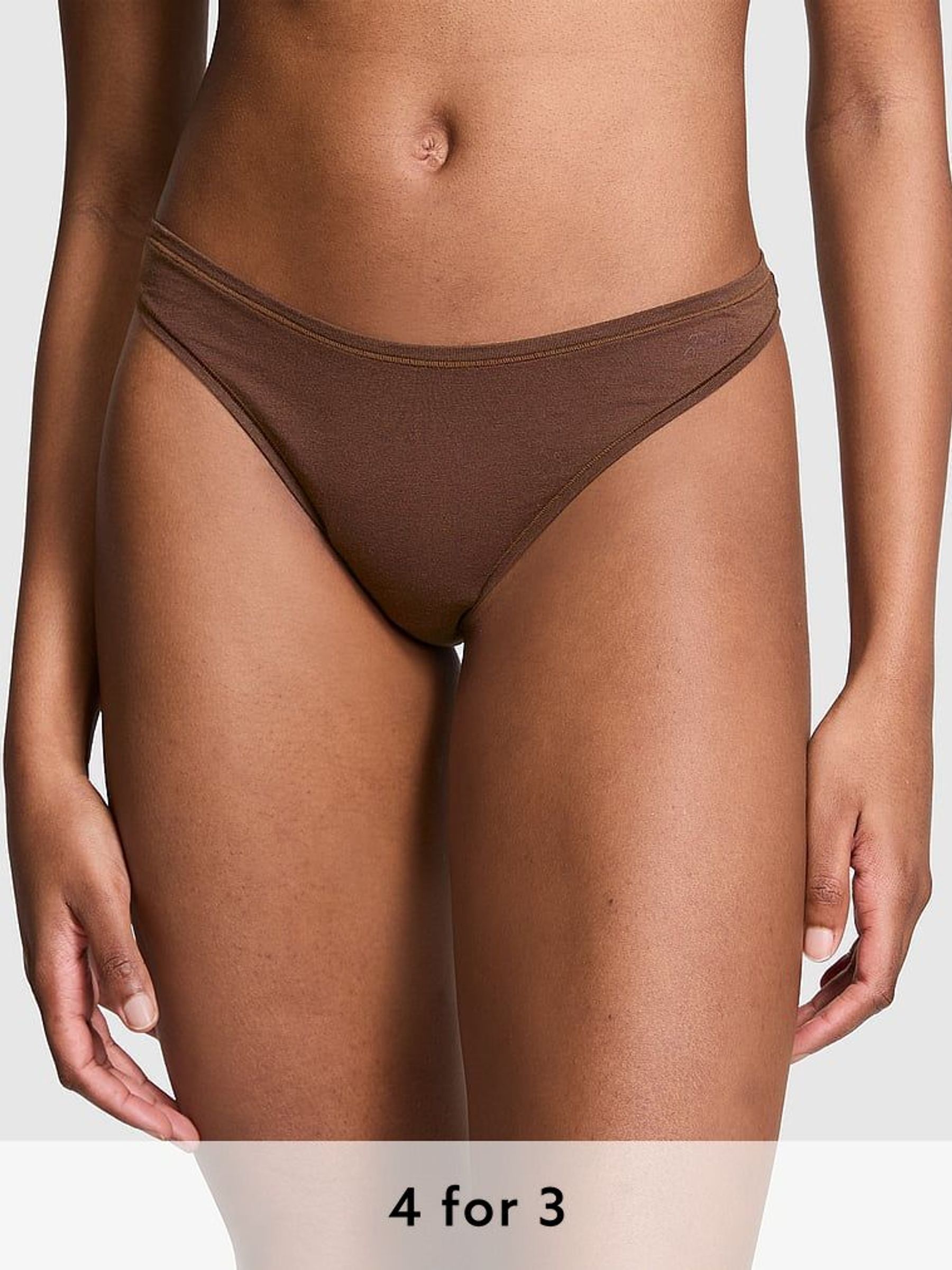 Ganache Nude Thong Cotton Knickers (N95021) | £9