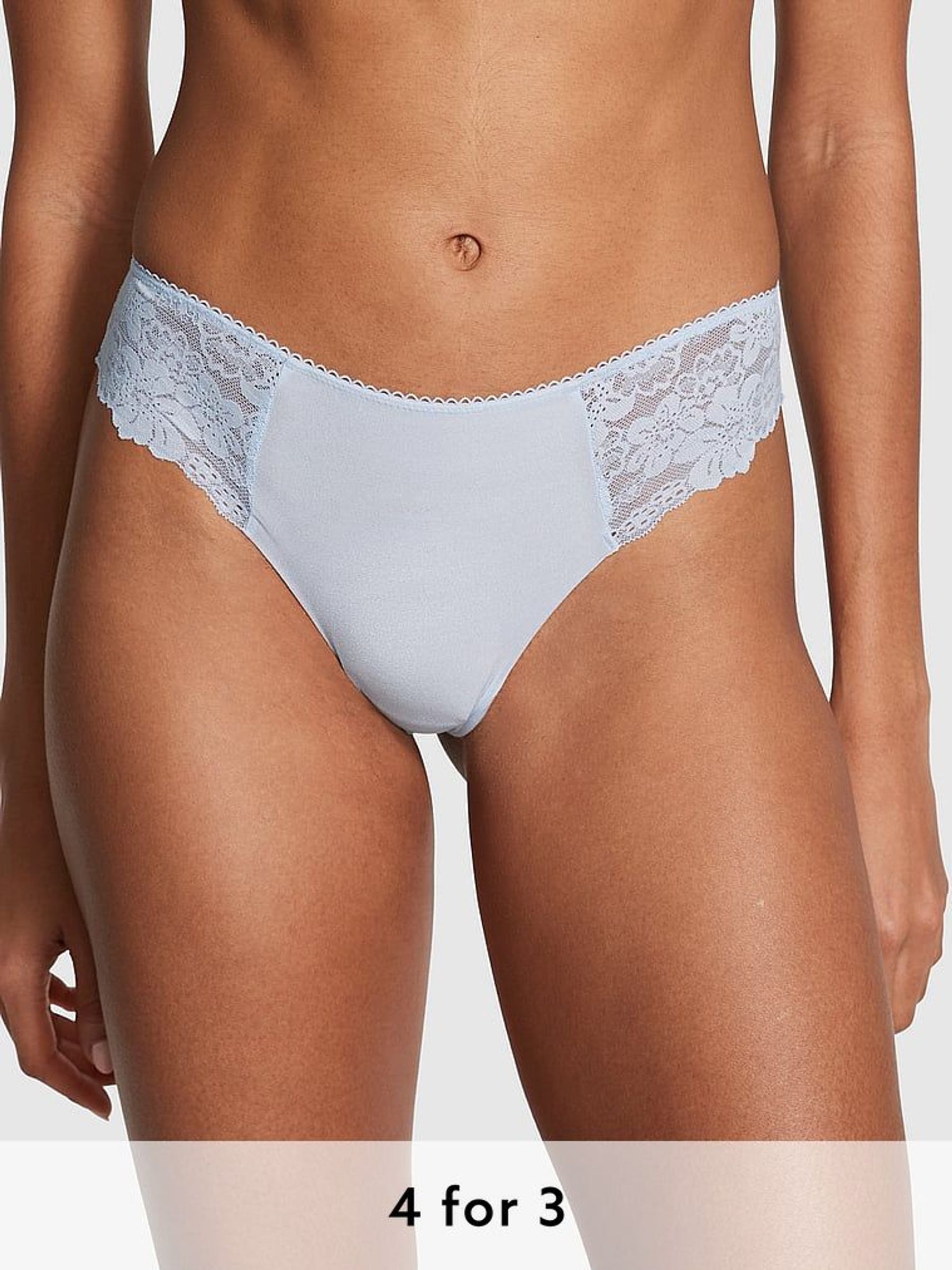 Blue Hydrangea Lace Thong Knicker (N95037) | £9