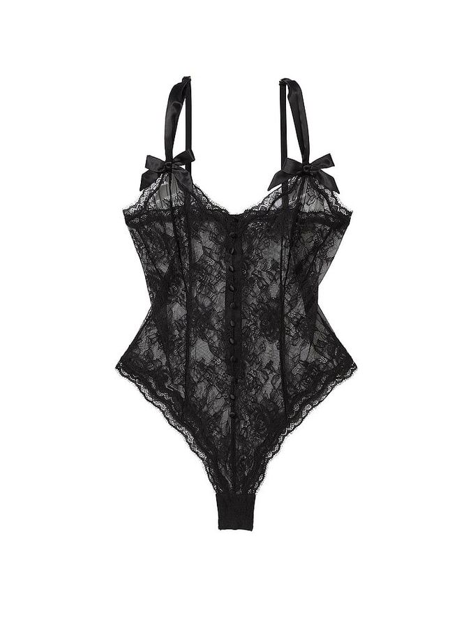 Black Archive Lace Triangle Bodysuit (N95907) | £85