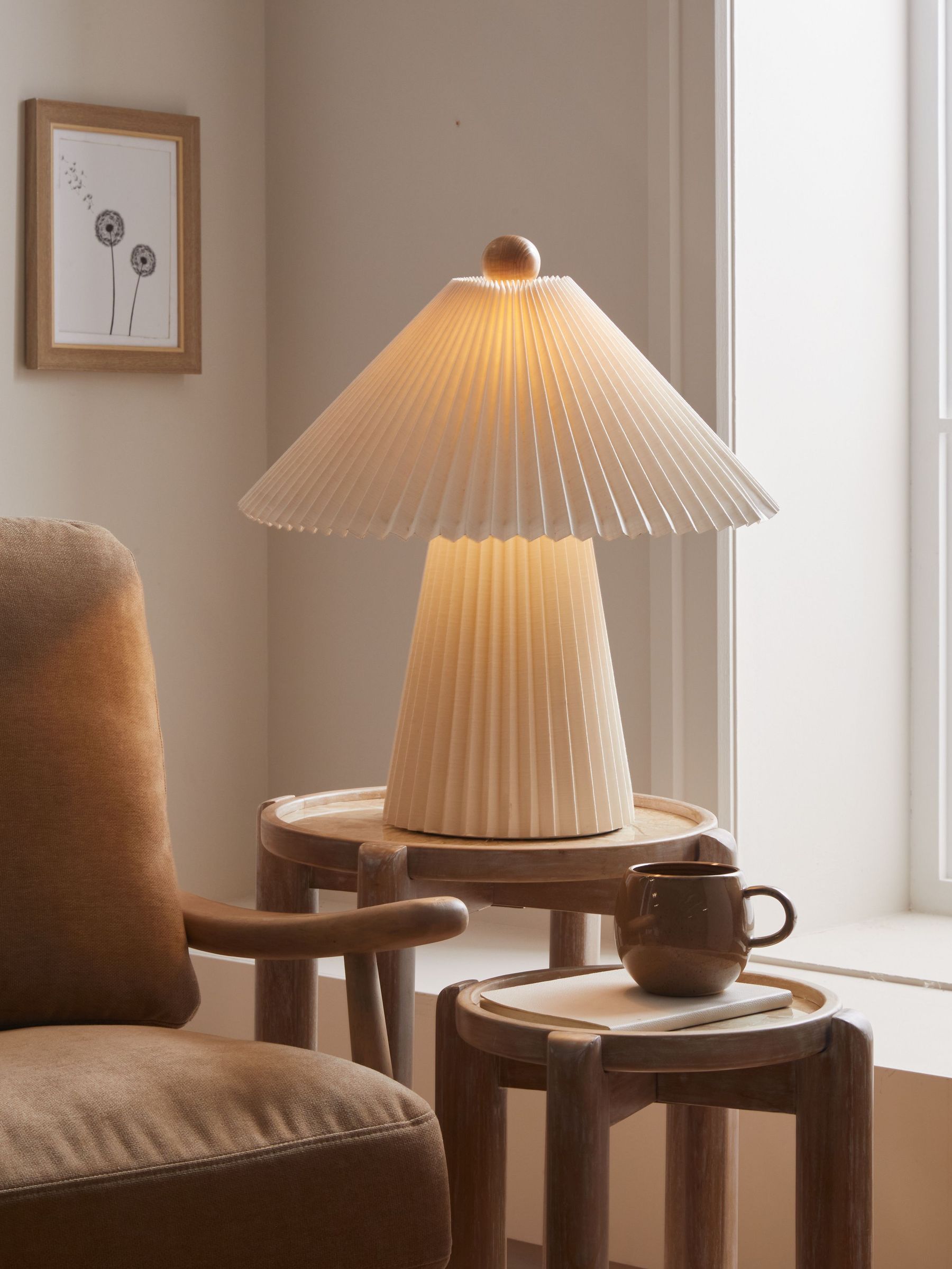 Lila Pleated Table Lamp in Cream (N95970) | £169