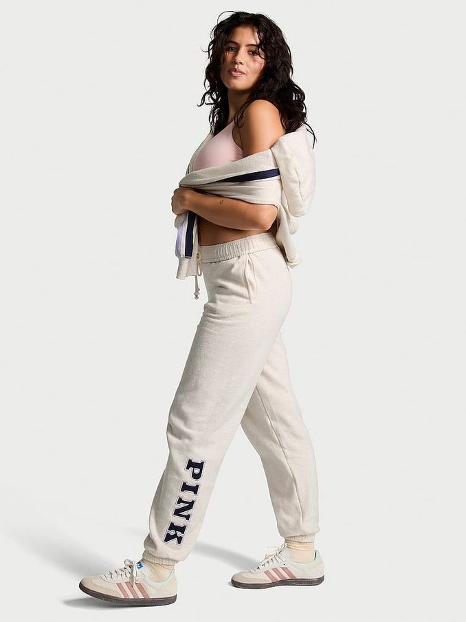 Heather Oatmeal Beige Cuffed Fleece Jogger (N97454) | £39