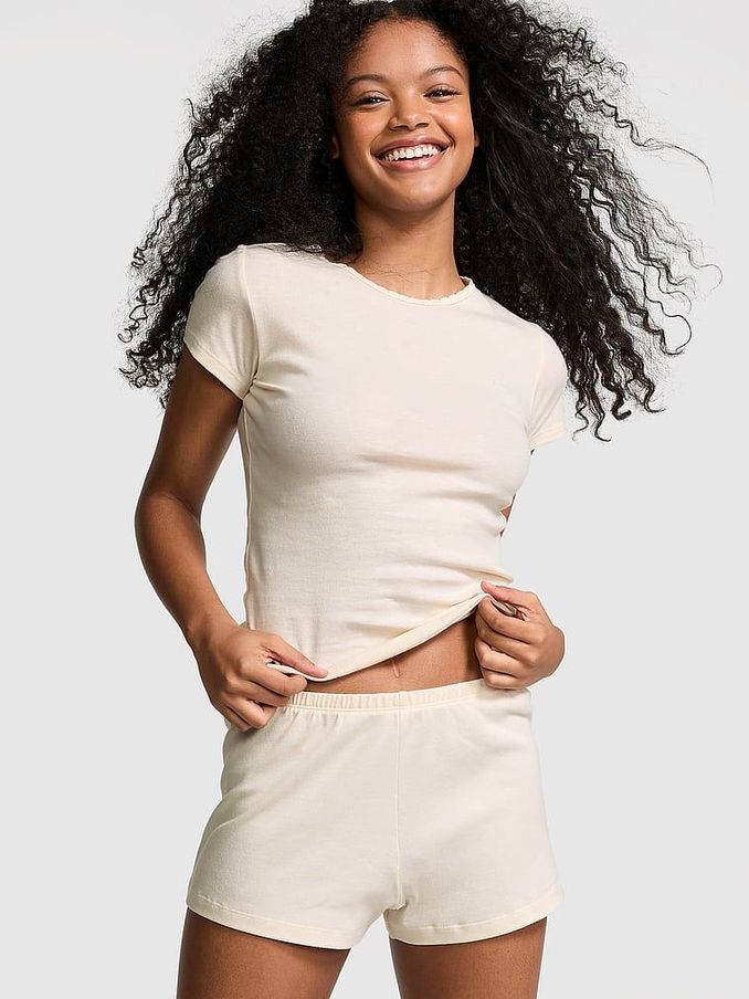 White Shell Cotton Pyjama Shorts (N97462) | £20
