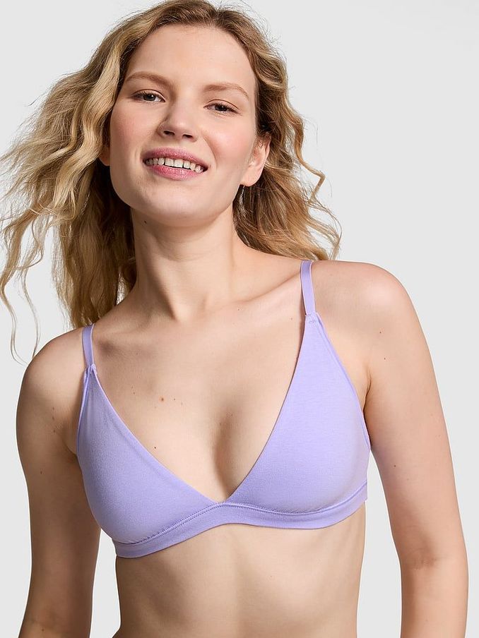 Purple Cloud Cotton Triangle Bralette (N97463) | £7