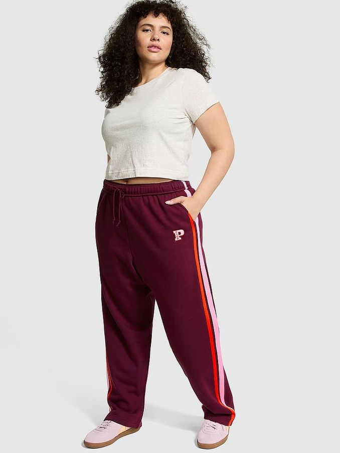 Purple Rose Wide Leg Fleece Joggers (N97474) | £45