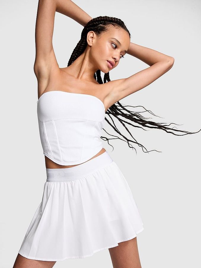 White Cotton Strapless Corset Top (N97476) | £10