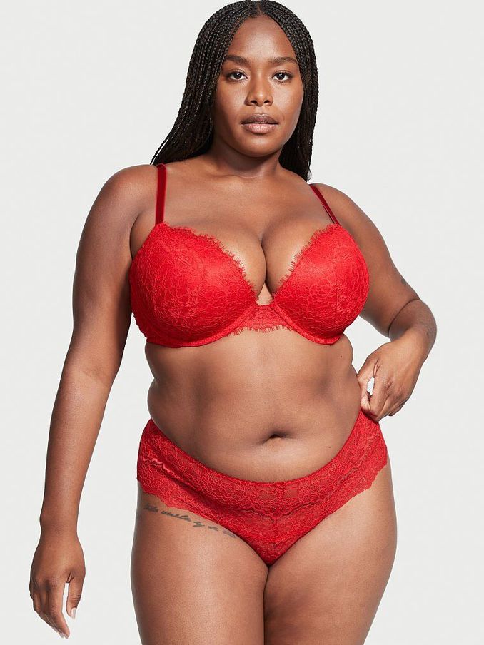 Lipstick Red Lace Push Up Bra (P20255) | £10