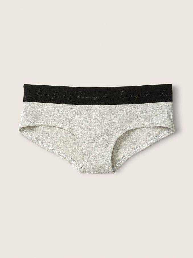 Heather Charcoal Grey Cotton Logo Hipster Knicker (P21050) | £3