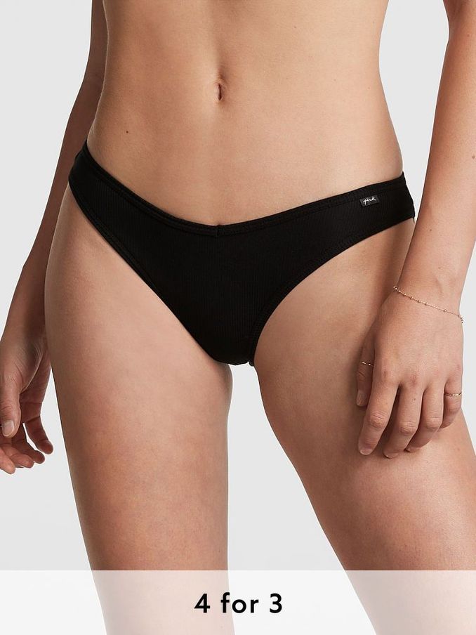 Pure Black Bikini Cotton Knickers (P21387) | £9