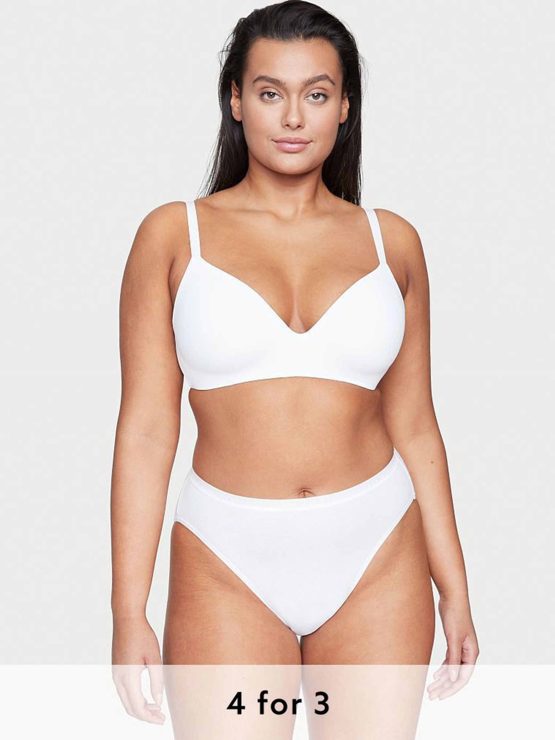 White Stretch Cotton High-Leg Brief Panty (P23780) | £9