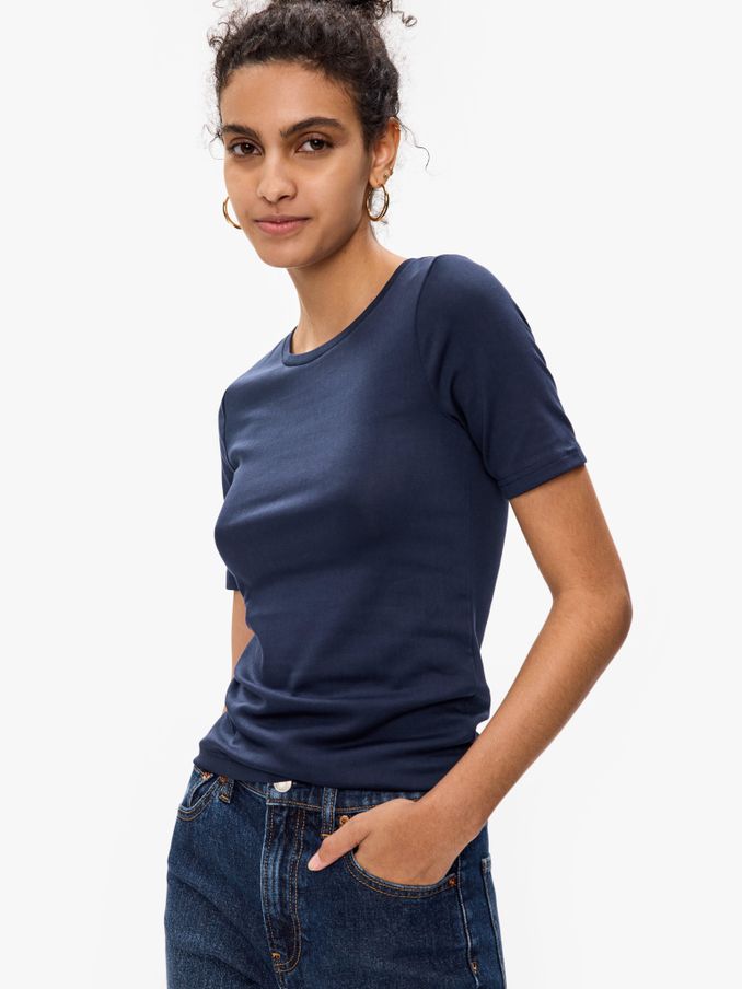 Navy Blue Crew Neck Favourite Cotton-Modal Short Sleeve T-Shirt (P30694) | £12