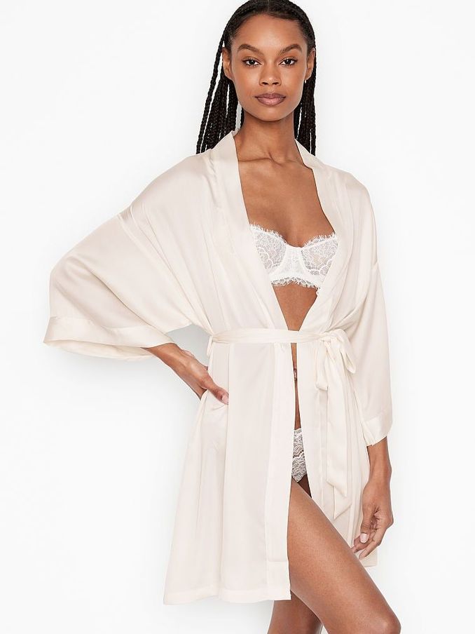 Coconut White Bride Embellished Robe (P35163) | £59
