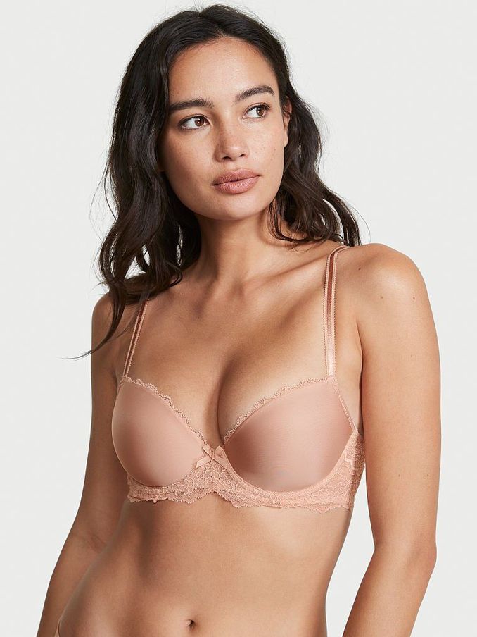 Evening Blush Nude Smooth Lace Wing Lightly Lined Demi Bra (P37207) | £10