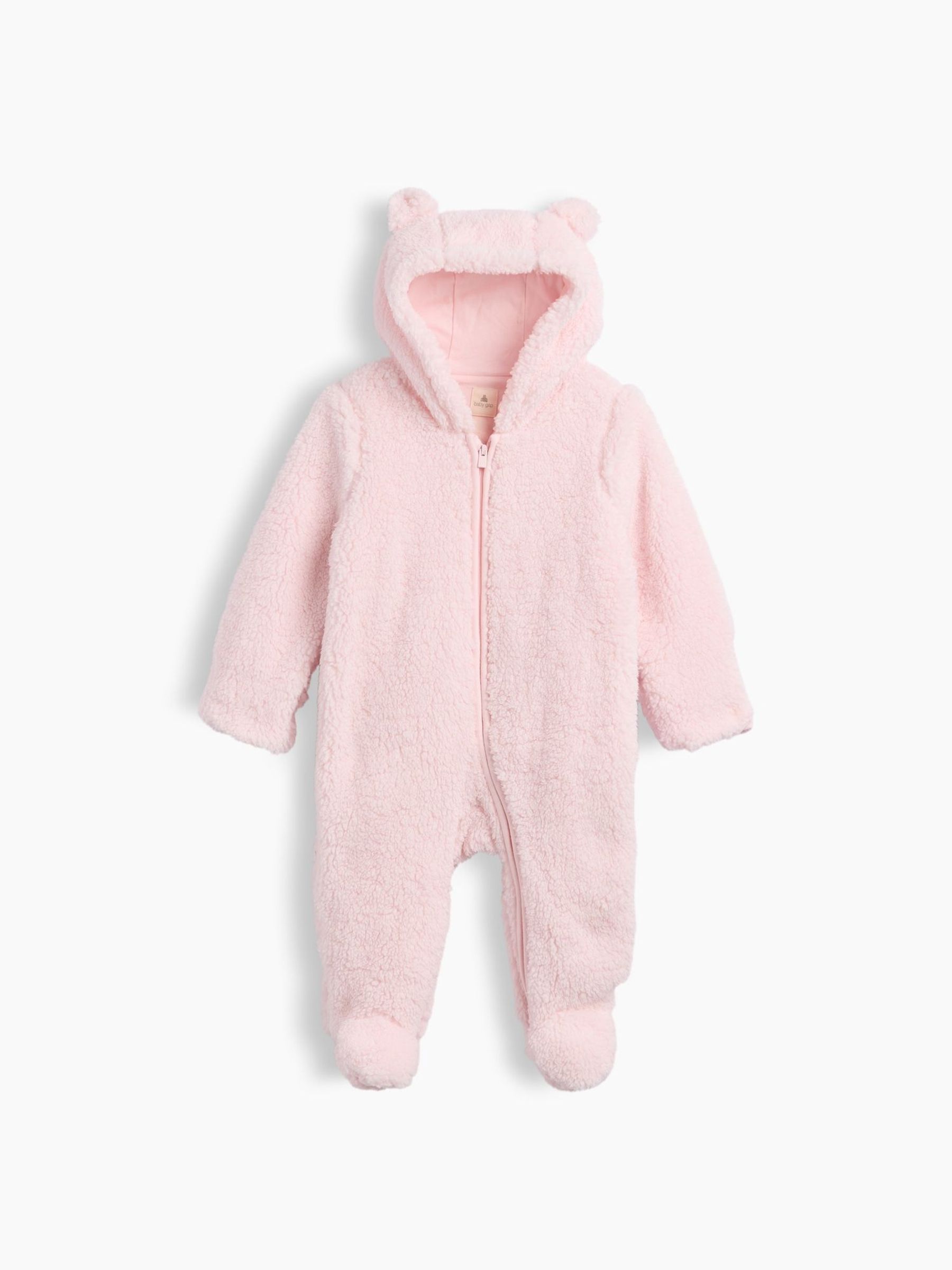 Pink - Sherpa One-piece Baby Pramsuit