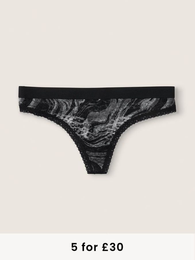 Rich Grey Wear Everywhere Lace Thong (P49766) | £3