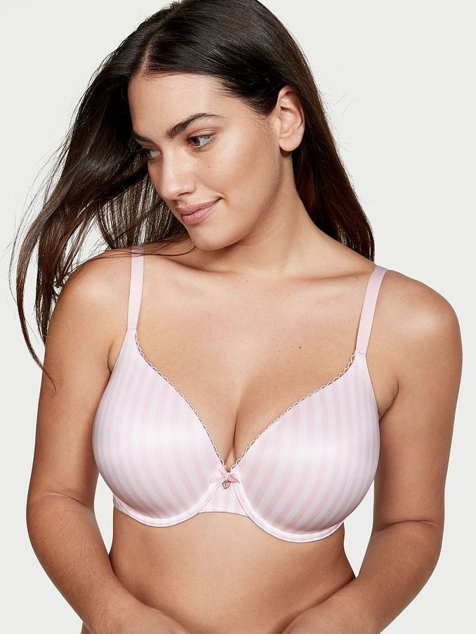 Pink White Stripe Smooth Lightly Lined Full Cup Bra (P51069) | £10