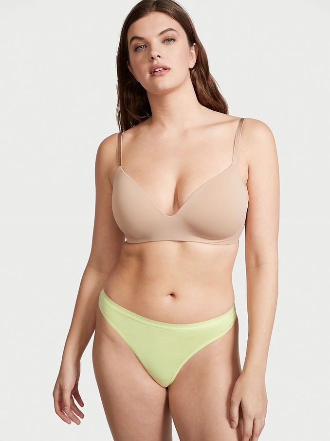 Iced Olive Green Cotton Thong Knickers (P51436) | £3