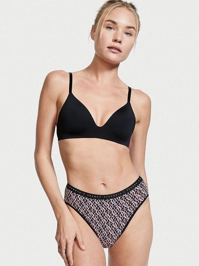 Black Logo Lockup Stretch Cotton High Leg Brief Joggery (P54657) | £4