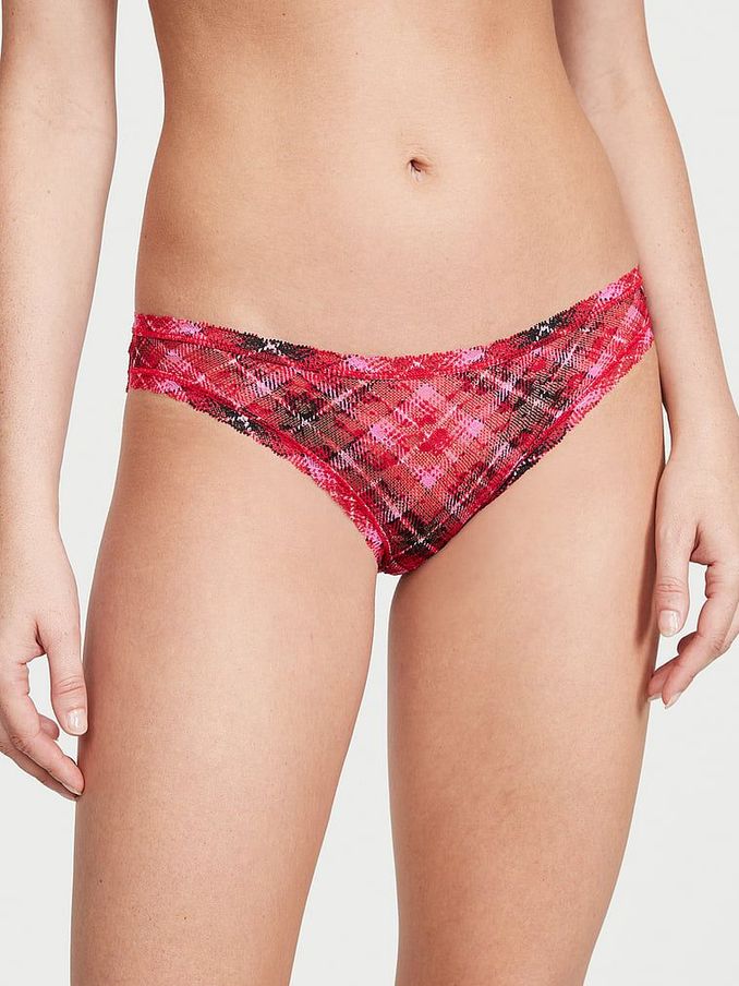 Lipstick Red Chic Tartan Bikini Knickers (P55268) | £4