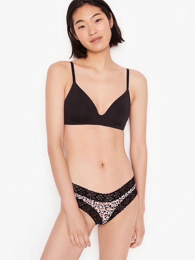 Pink Stretch Cotton Lacewaist Cheeky Knickers (P55614) | £3