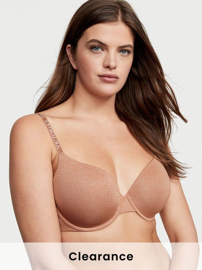 Brilliant Blush Orange Smooth Logo Strap Lightly Lined T-Shirt Bra (P55881) | £15
