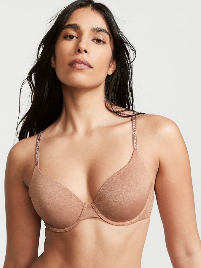 Brilliant Blush Orange Smooth Logo Strap Lightly Lined Full Cup T-Shirt Bra (P55898) | £15