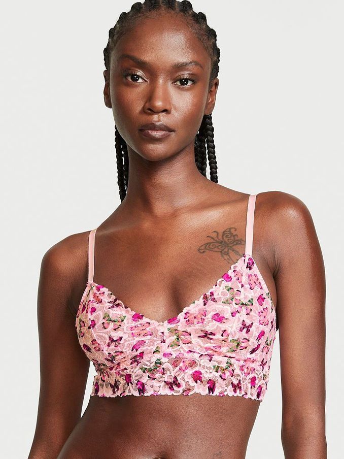 Angel Pink Flutter Lace Unlined Bralette (P55904) | £10