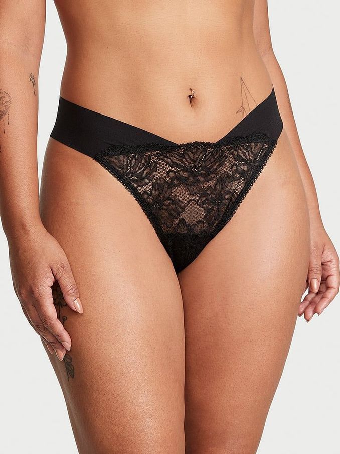 Black Fleur Noir Thong Knickers (P57917) | £7