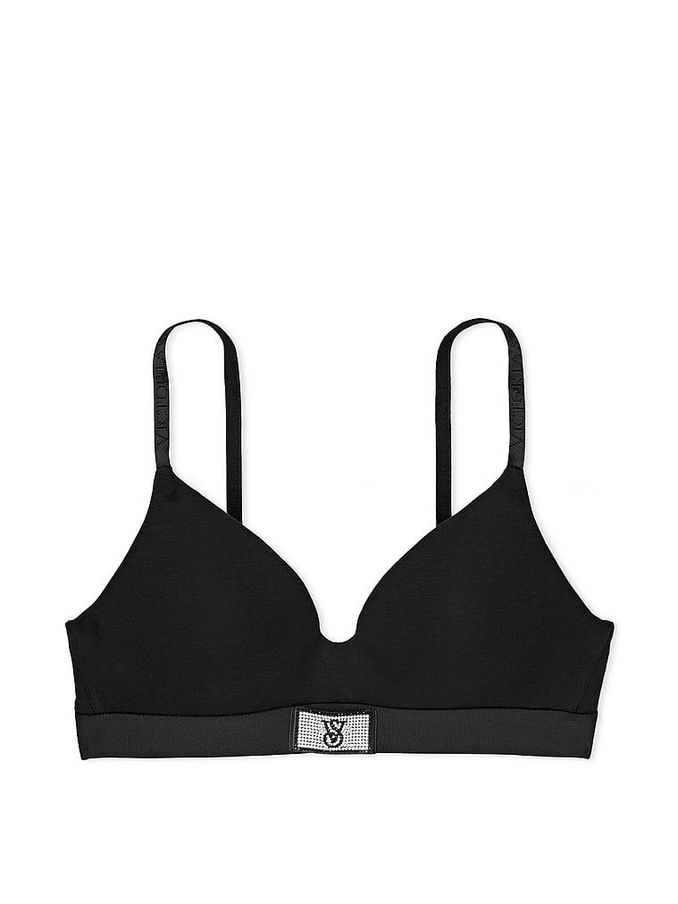 Black Shine Non Wired Lightly Lined Bra (P57942) | £14