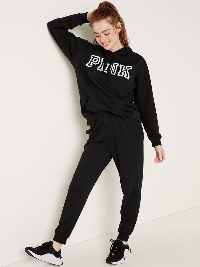 Pure Black Fleece High Waist Full Length Jogger (P58116) | £19