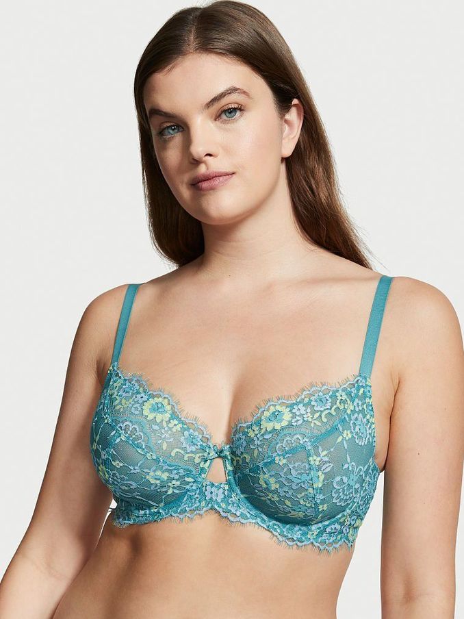 Runaway Teal Blue Lace Full Cup Unlined Bra (P58186) | £15