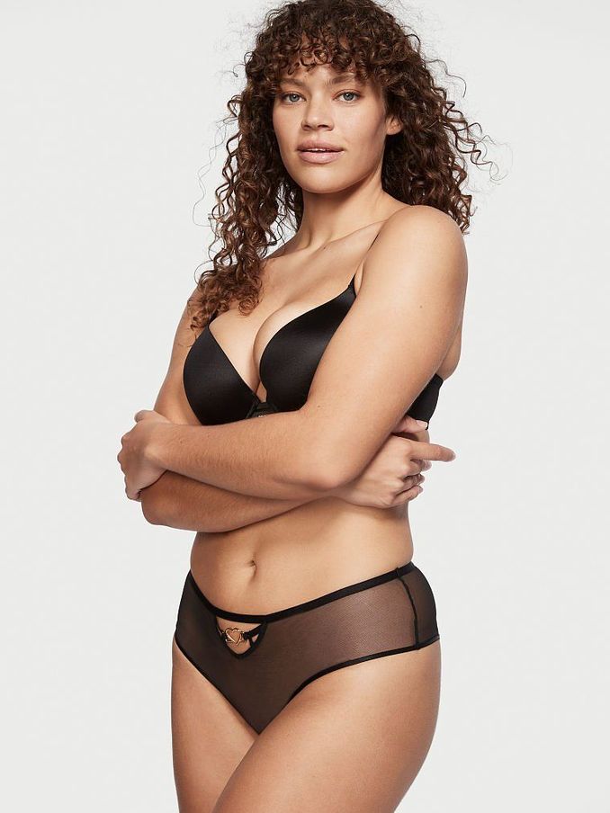 Black Micro Lace Inset Cheeky Panty (P58344) | £5