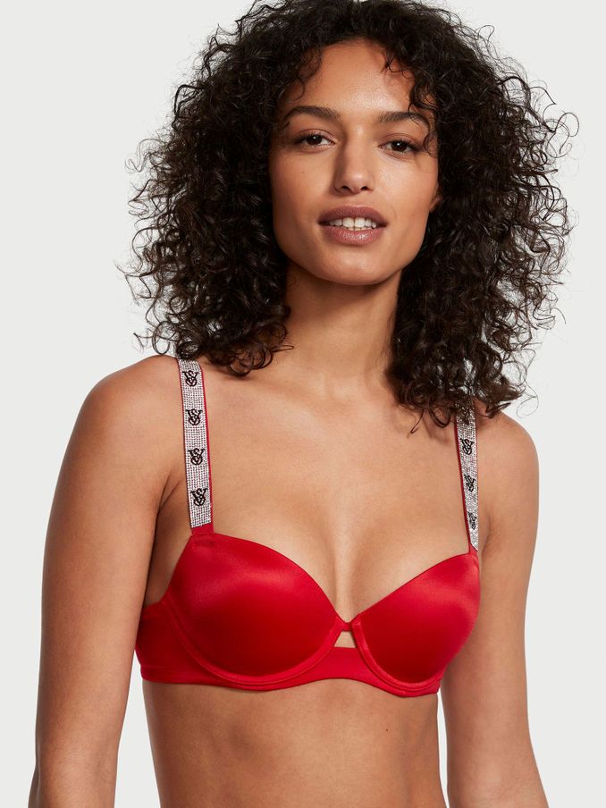 Lipstick Red Monogram Shine Strap Demi Bra (P60156) | £59