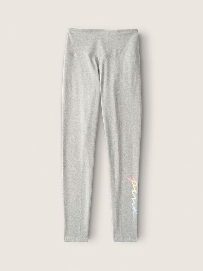 Grey Cotton High Waist Full Length Legging (P61292) | £12