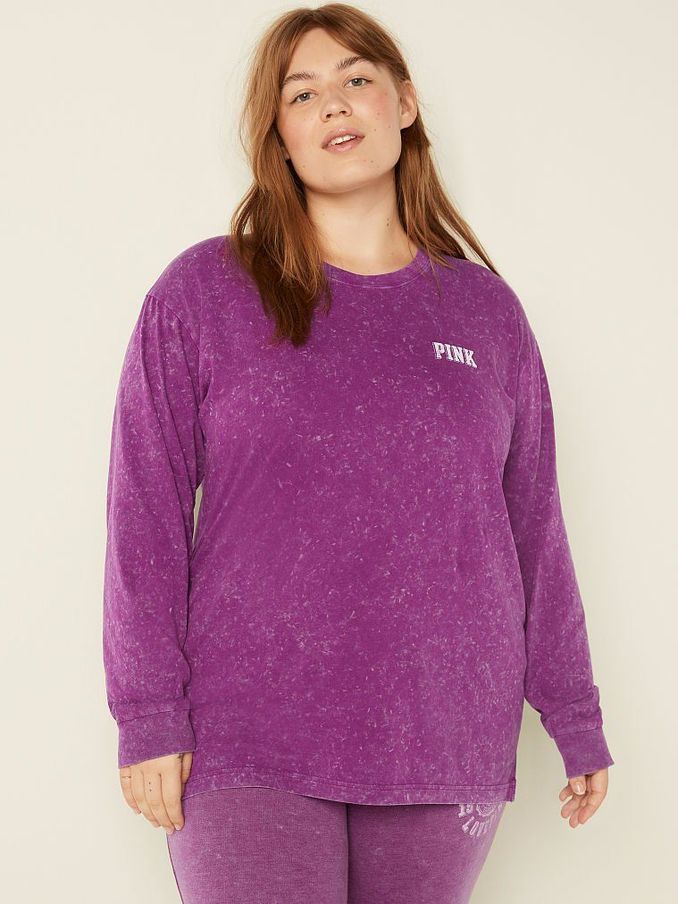 Virtual Violet Seal Logo Unisex Long Sleeve Campus T-Shirt (P61918) | £10