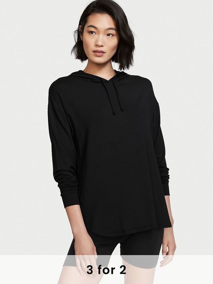 Black Modal Hoodie Short Pyjamas (P62307) | £20