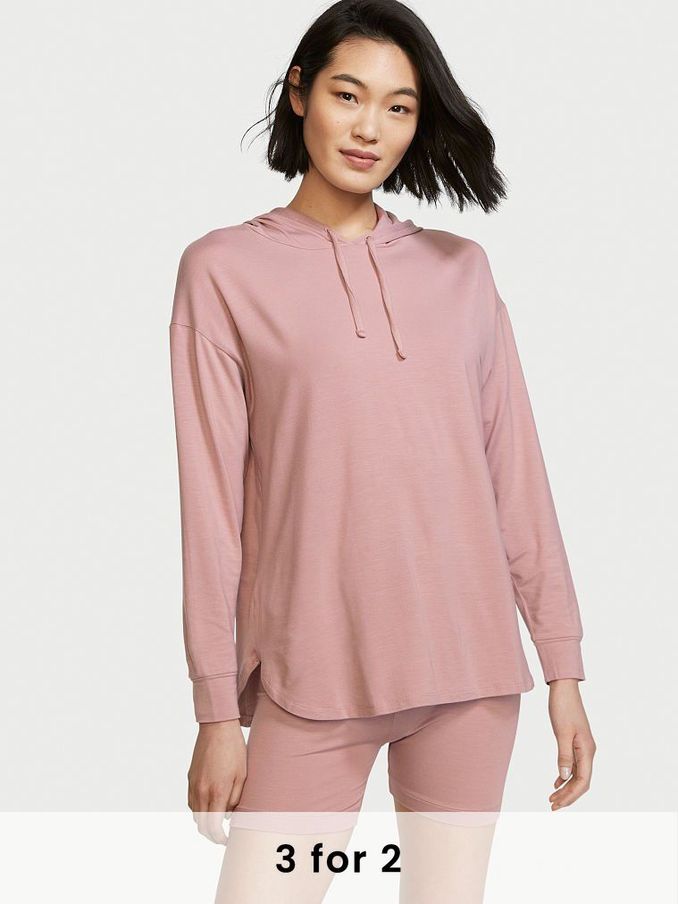 French Mauve Purple Modal Hoodie Short Pyjamas (P62308) | £20