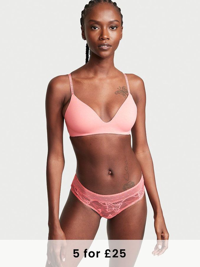 Cocktail Pink Lace Cheeky Knickers (P62313) | £3