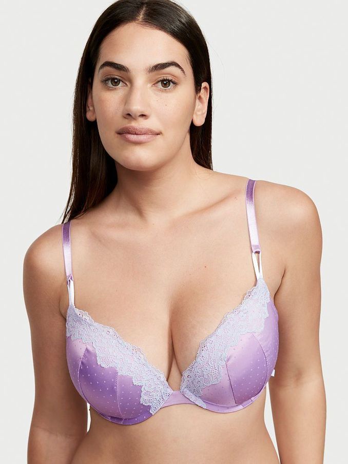 Unicorn Purple Sexy Tee Lace Trim PushUp Bra (P62613) | £16