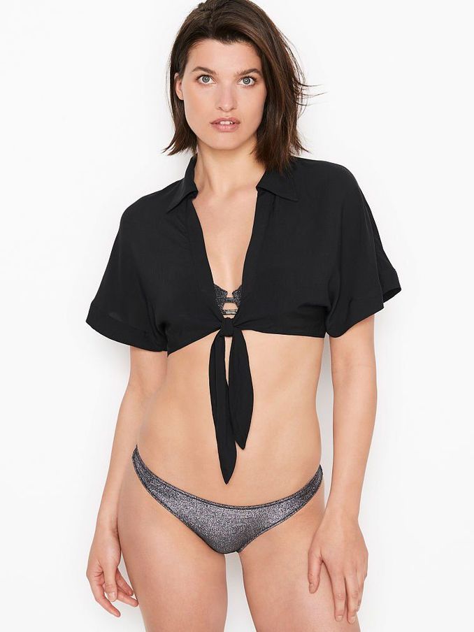 Black Cayman Tiefront Coverup (P64024) | £10