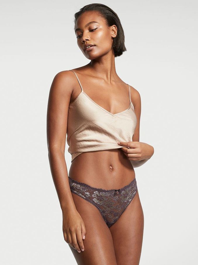 Tornado Grey Lace Thong Panty (P64039) | £6