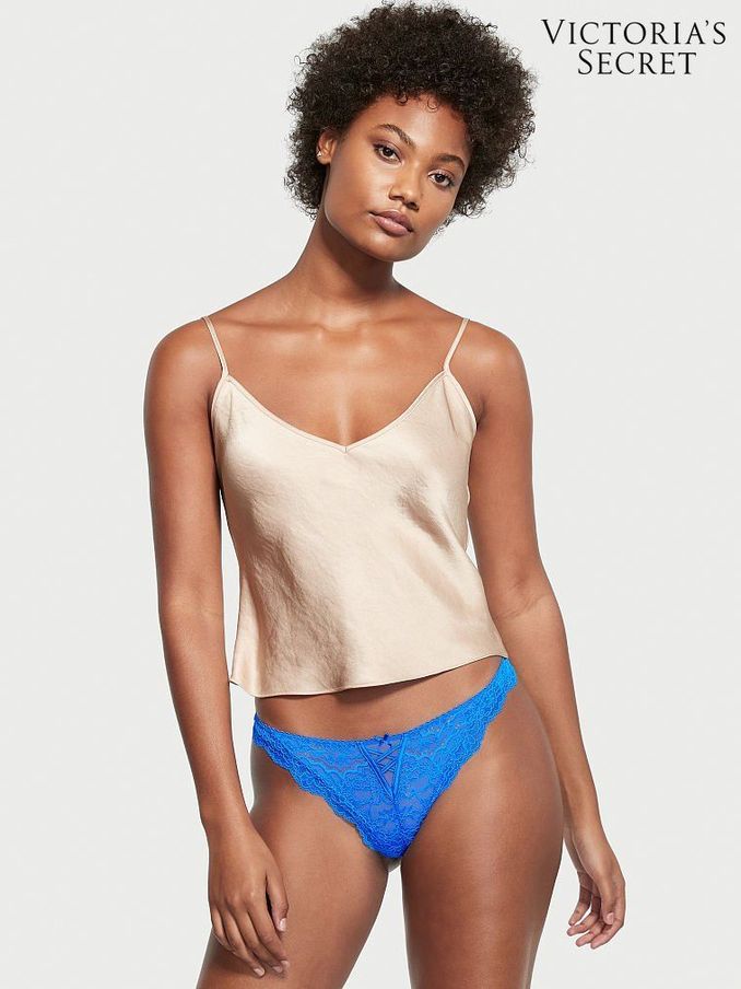 Blue Lace Up Thong Panty (P64119) | £5