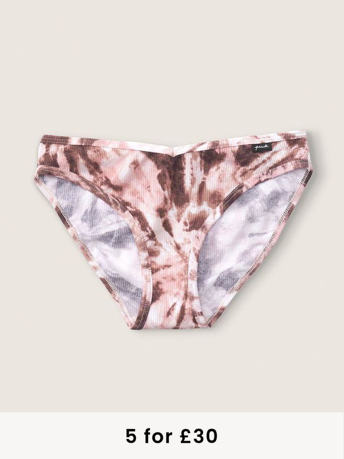 Tie Dye Sheer Pink Cotton Bikini Knicker (P65388) | £3